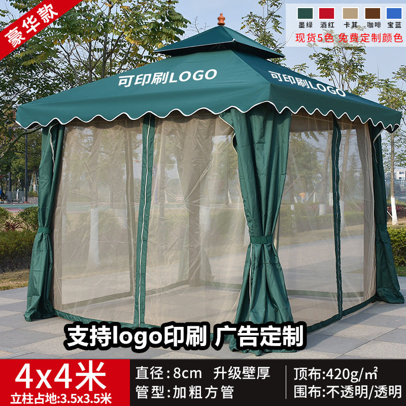 Outdoor Sunshade Canopy Rain Shelter Courtyard Garden Villa Four-legged Pavilion Advertising Event Large Roman Tent Umbrella Wholesale