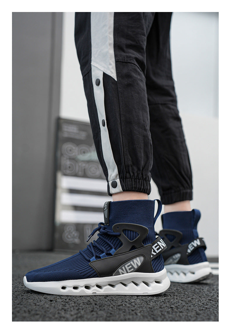 Autumn Winter New Large Size Men's Casual Shoes Youth High-top Shoes Blade Sports Shoes Versatile Running Trendy Shoes