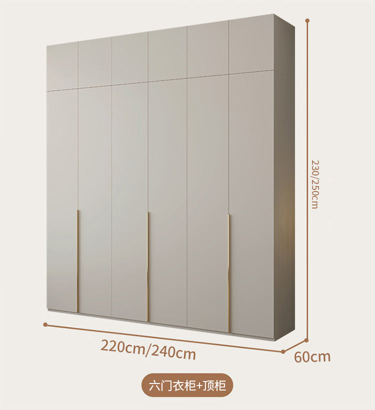 Custom Solid Wood Wardrobe for Home Bedroom Modern Simple Cream Style Hot-Selling Storage Cabinet One-Door to Ceiling Large Wardrobe