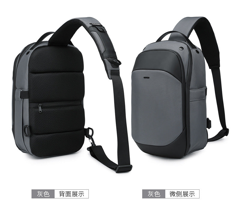OZUKO Business Chest Bag Men's Large Capacity Waterproof Crossbody Bag High-end trendy brand simple commuter portable bag