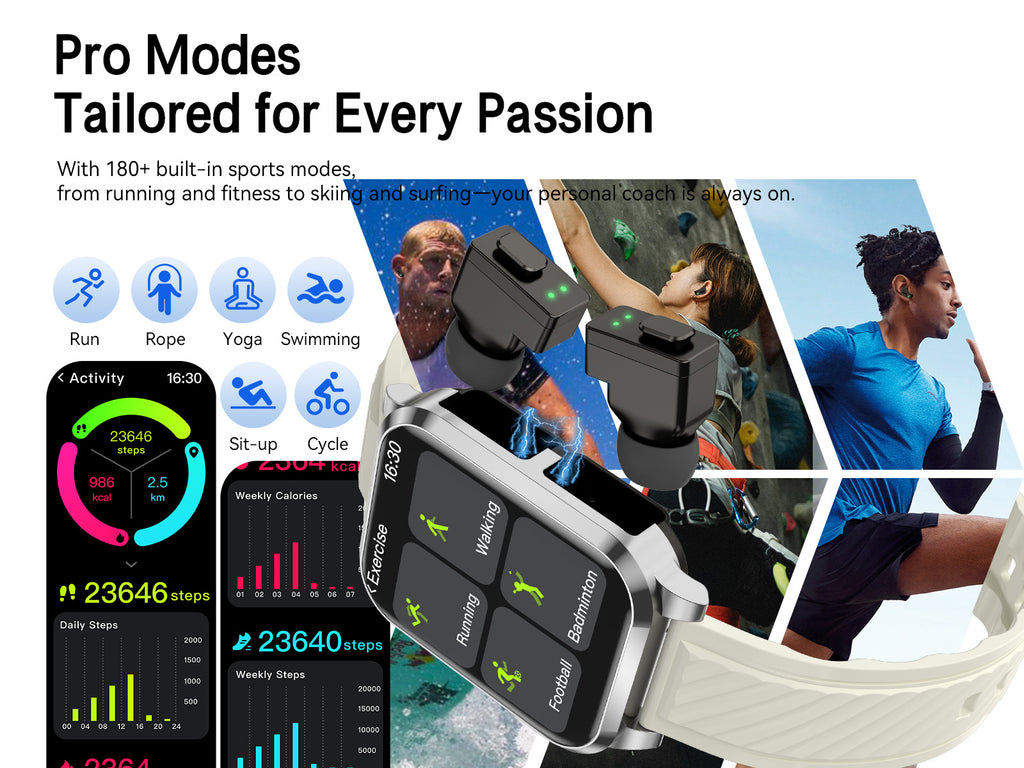 AIMB-Z20Smart Watch2.01inch Bluetooth Call Pedometer Sleep Three-Proof Sports Earphones Wireless