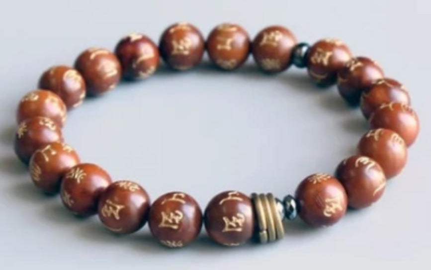 108Pink Quartz Bracelet Lotus Lucky Tree Pendant Labradorite Braided Bracelet Agate Tiger Eye Elastic Bracelet