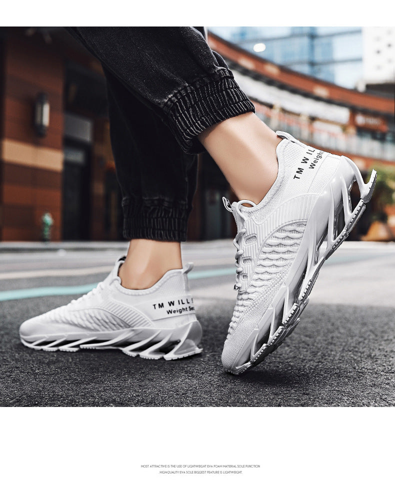 2025Summer New Men's Shoes Non-Slip Blade Shoes Men's Running Shoes Breathable Flyknit Mesh Shoes Sports Casual Shoes