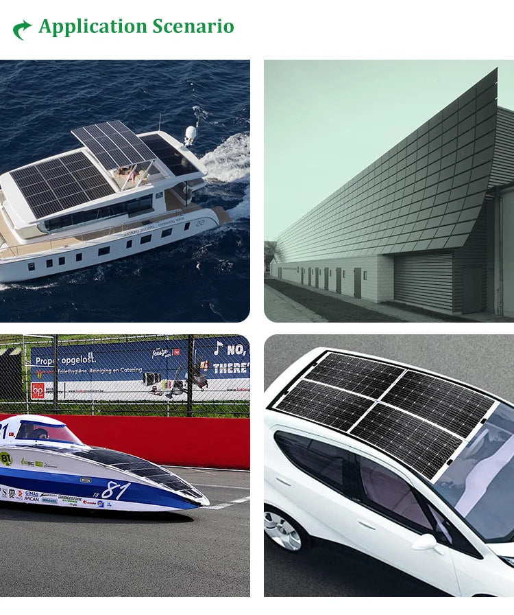 supply of flexible monocrystalline silicon solar panels for residential use, RVs, ships, trucks, and trailers