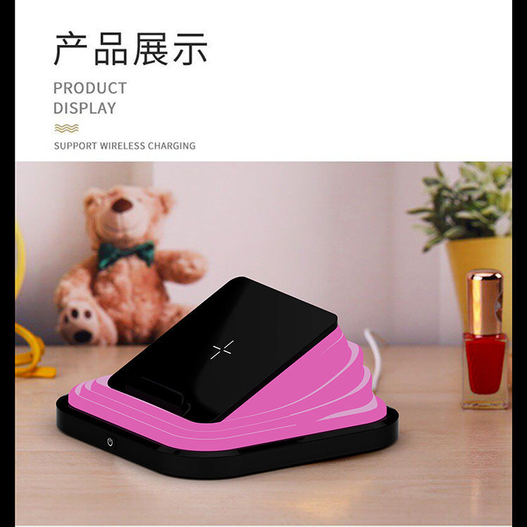 2-in-1 Magnetic Attachment15W Wireless Charging Table Lamp Gift Reading Lamp Multi-Color Adjustable Ambient Light Bedroom Bedside Lamp