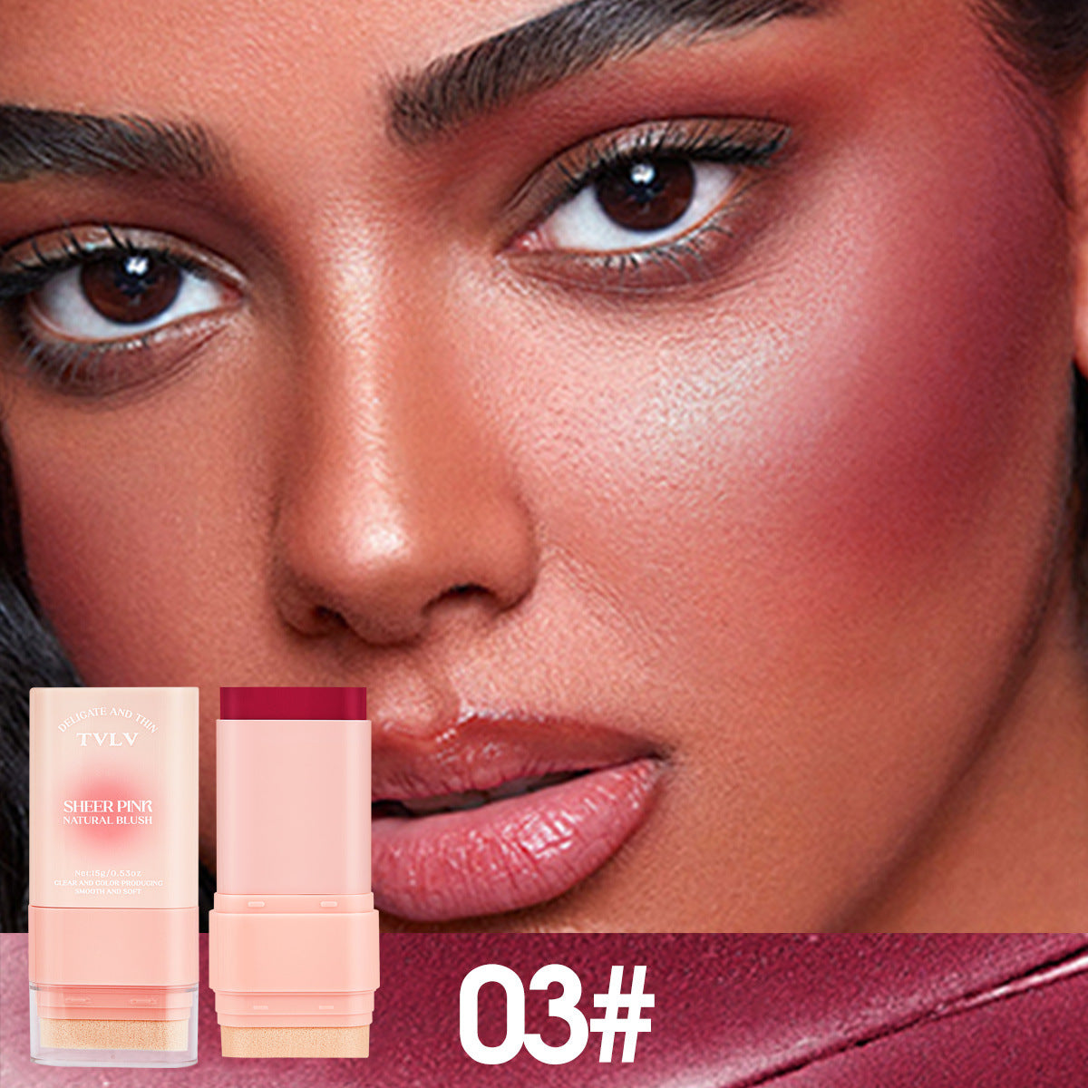 Matte Blush Cream15g Nude Six-Color Waterproof Gradient Blush Cream Version Daily Makeup