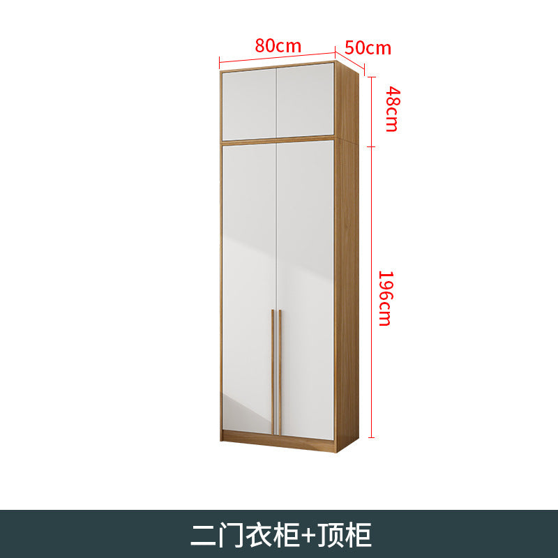 Natural Wood Color Cream Style Wardrobe with Flat Doors for Bedroom, Comes with Small Dressing Table, Freely Combinable Storage Cabinet