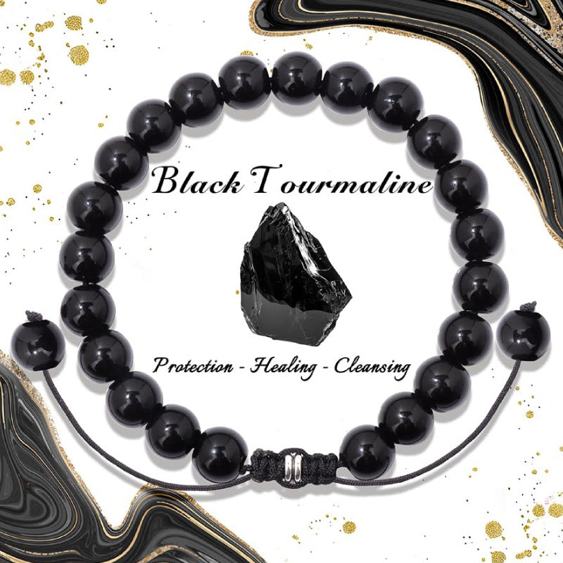 Natural Stone Crystal Beaded Bracelet4/6/8mm Chalcedony Turquoise Stretch Bracelet Lapis Tiger Eye Braided Bracelet