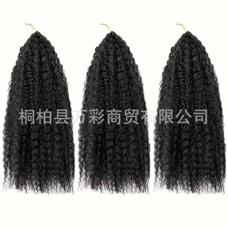 Cross-border Wig Hot Item Afro Kinky Curly       Crochet  Hair High Temperature Silk Crochet Hair