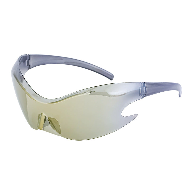 Europe and America Y2K Millennium Sports Windproof Colorful Sunglasses Men's Future Technology Style One-piece Sunglasses Women's Wholesale