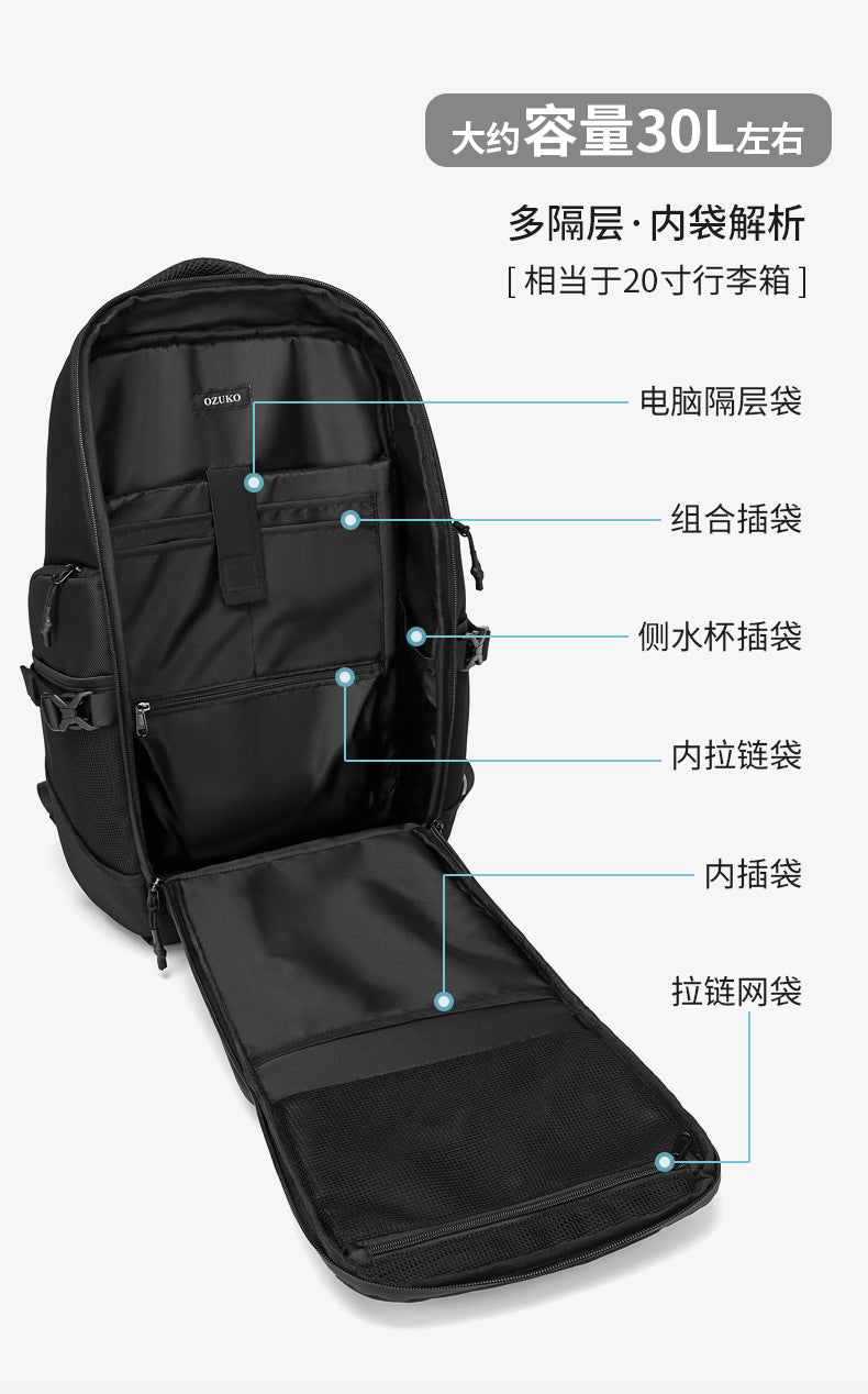 OZUKO Travel Backpack Men's Large Capacity Waterproof Outdoor Mountaineering Computer Backpack Camouflage Commuting School Bag