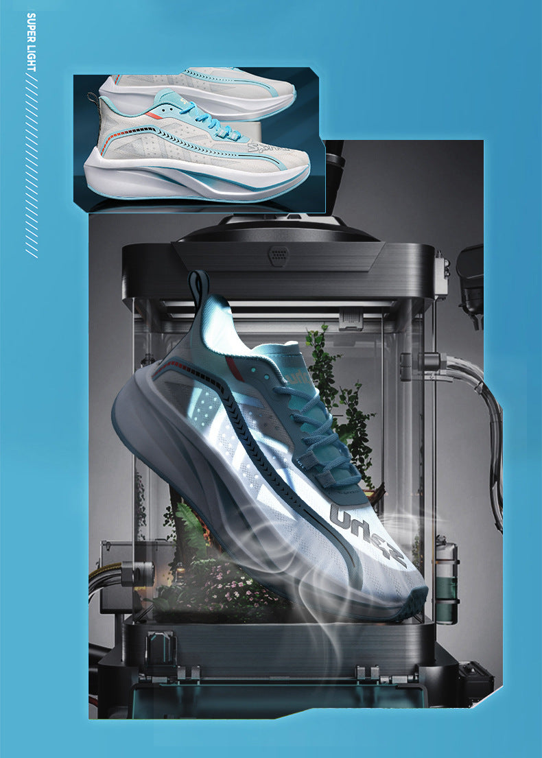 Summer Professional Marathon Soft Sole Mesh Breathable Sports Shoes Thin Running Shoes Men's Racing Long Distance Sports Shoes