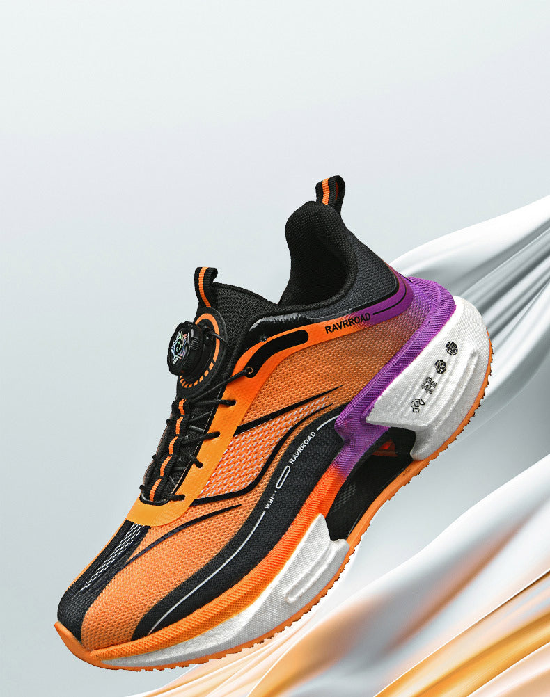 2025New Hollow Popcorn Carbon Plate Soft Sole Running Shoes for Men Training Combat High Elastic Shock Absorption Breathable Sports Shoes