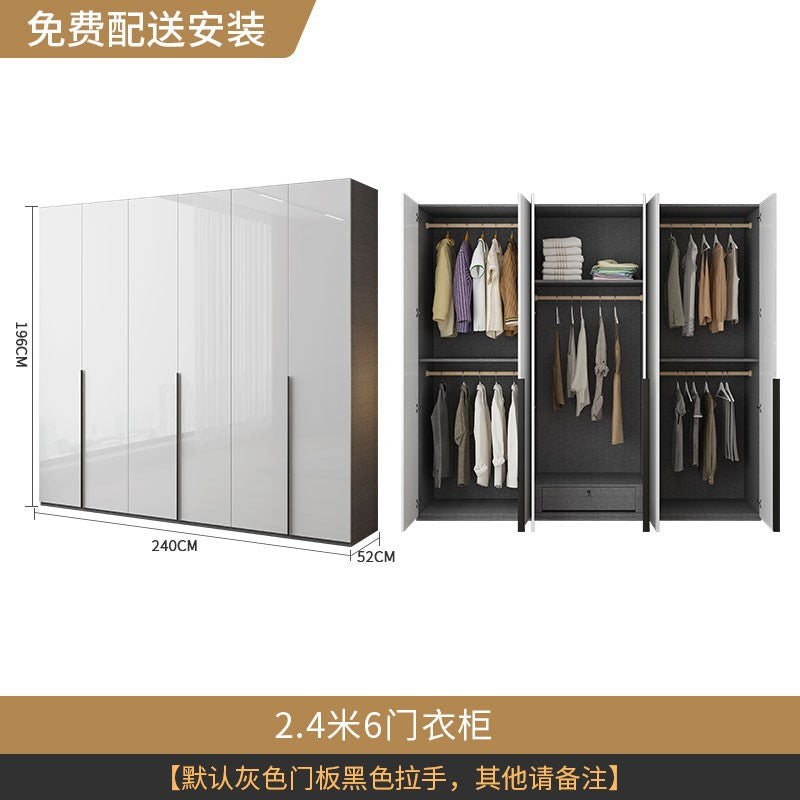 Wardrobe Light Luxury High-End Feel Home Bedroom Simple Rental Room Storage Cabinet Economical Overall Combination Wardrobe Customization