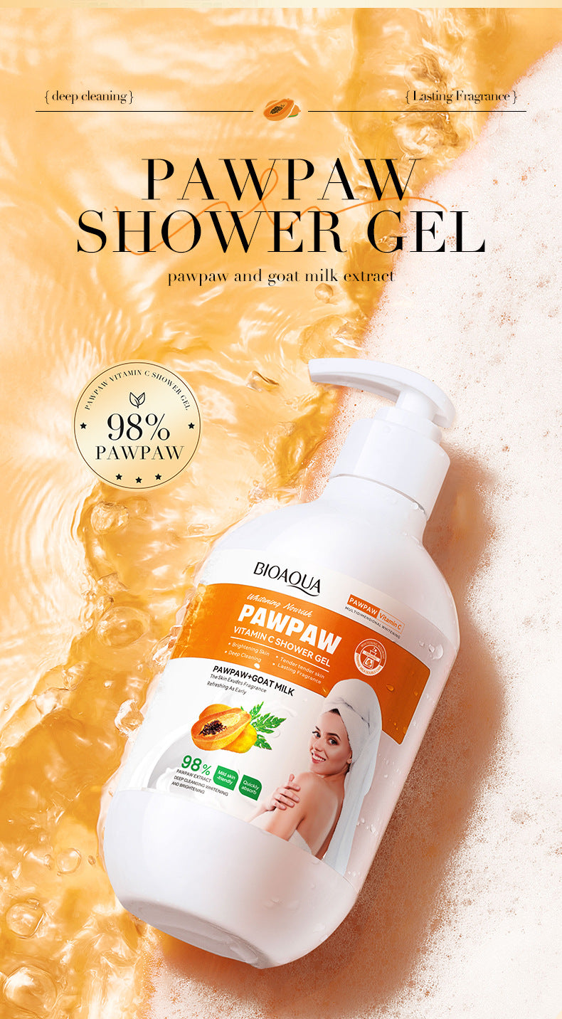 Papaya Body Wash480gBIOAOUA Vitamin C Cleansing and Moisturizing Body Wash Cross-Border Wholesale