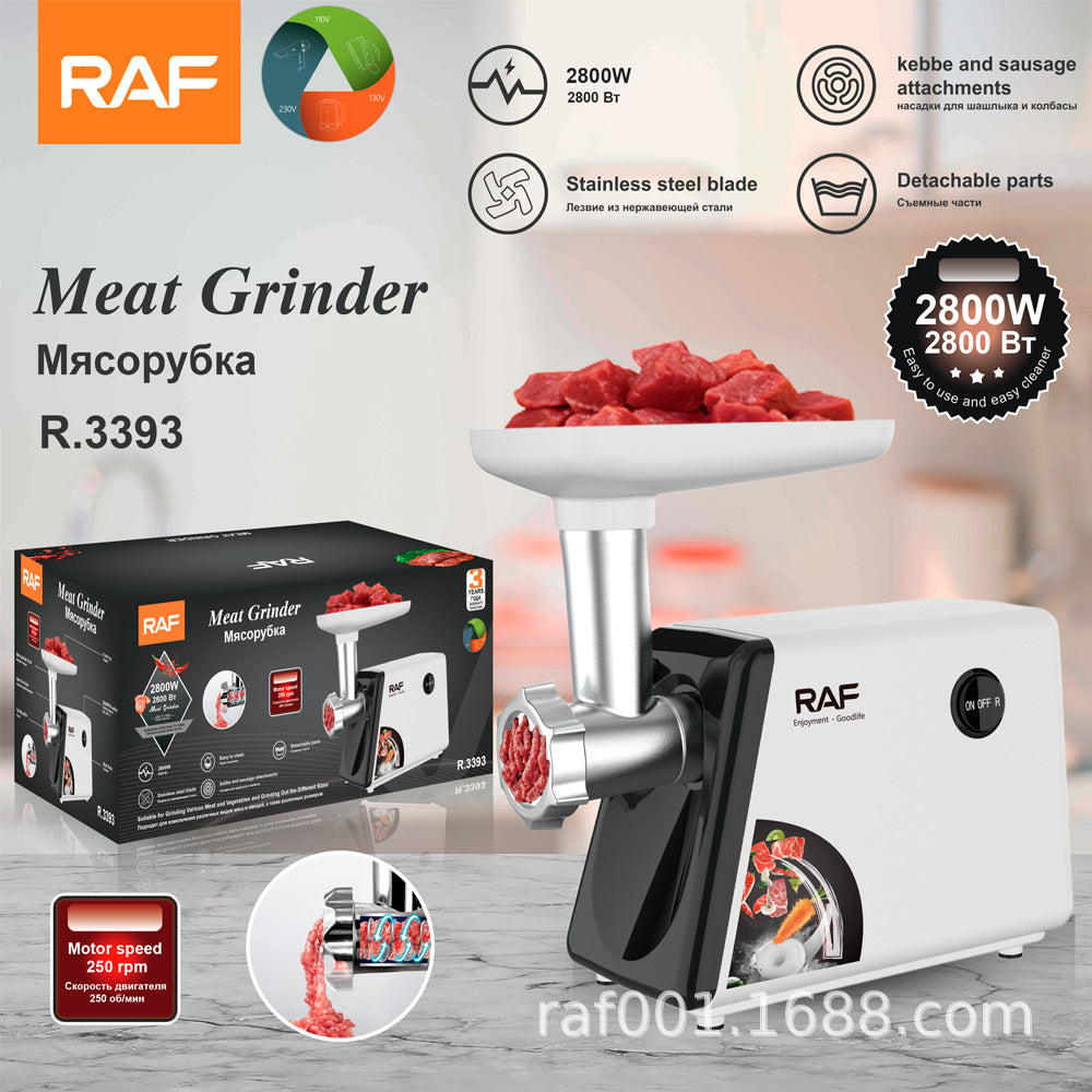RAF EU Standard Household Meat Grinder Small Electric Sausage Stuffer Automatic Multifunctional Commercial Desktop Meat Mincer