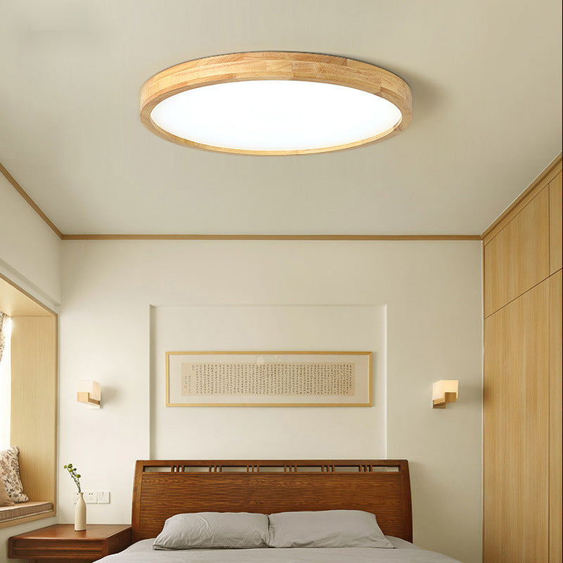 Log led Ceiling Lamp Living Room Balcony Tatami Wabi-Sabi Style Japanese Style Wood Art Corridor Nordic round bedroom