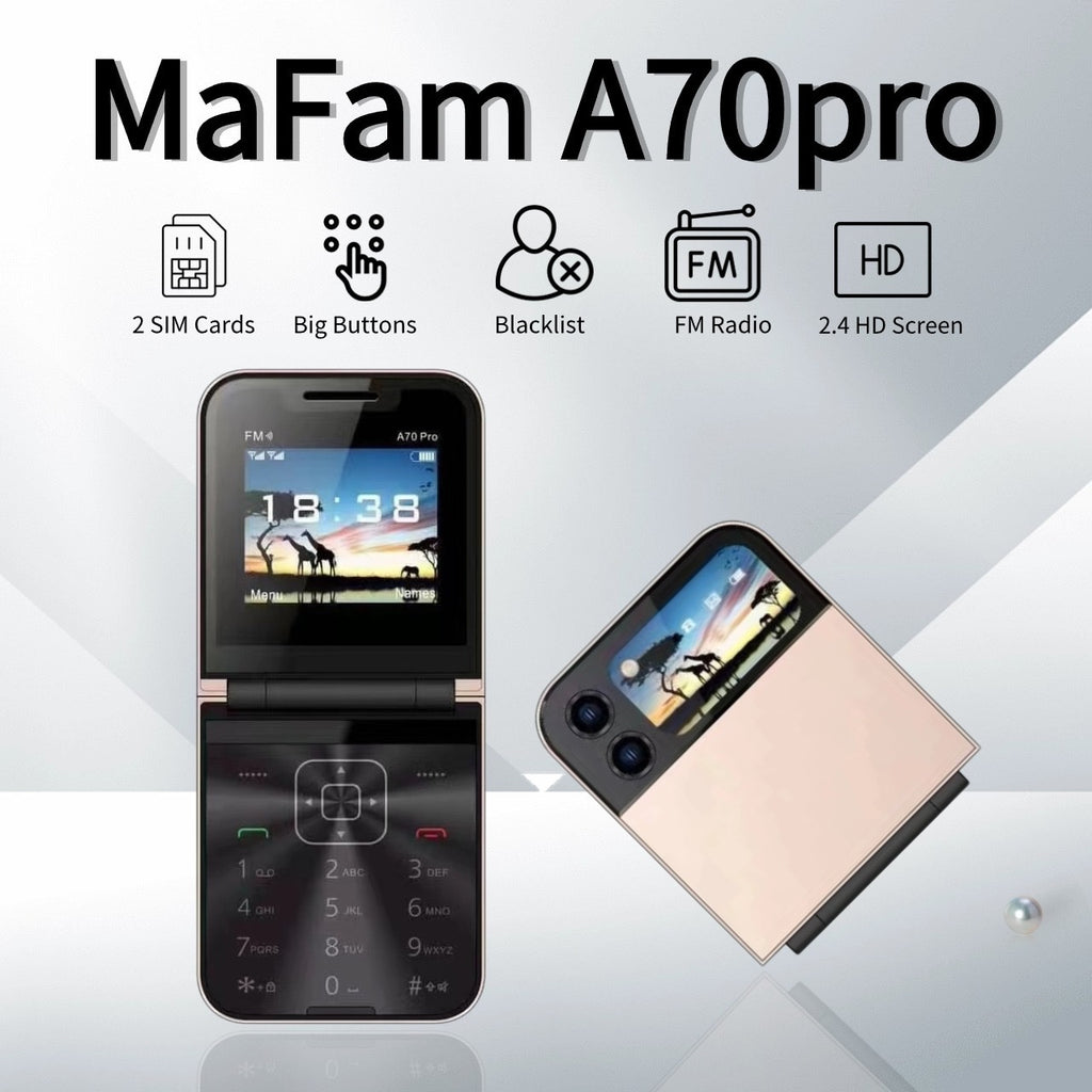 A70pro Flip phone non-smart small phone folding button2G Universal Mini Phone for Foreign Languages