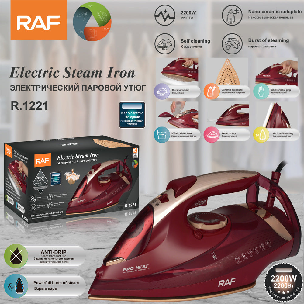 RAF EU Standard Household Powerful Steam Fast Wrinkle Removal Dry and Wet Dual-use Electric Iron Ironing Iron