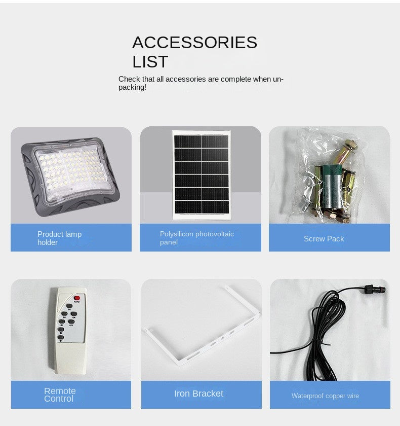 500W Solar Light Outdoor Waterproof Super Bright Garden Light Yard Community Square LED Solar Floodlight Wholesale