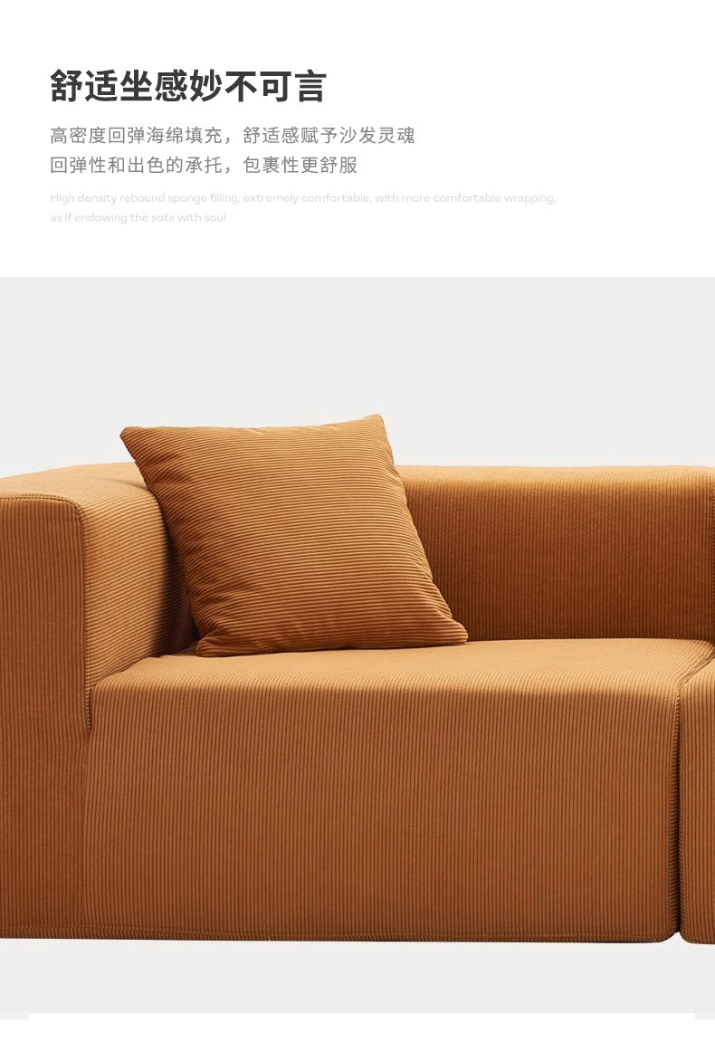 Fully Compressed Sofa Compression Sofa Corduroy Fabric Sofa for Home Living Room Straight Sofa Shipping and tax not included