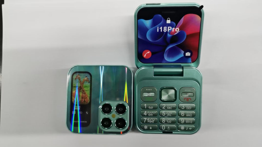 Mini flip Phone New i18pro Flip Phone2.4Dual SIM2G Button Folding Phone