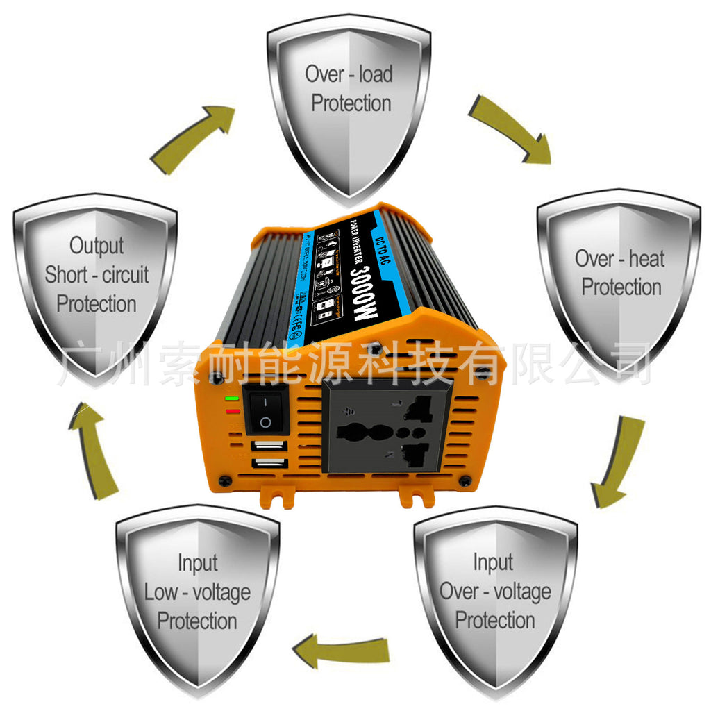 Car Small Electrical Appliances Car Converter Inverter300W Dc12V Transfer Communication110V/220V Double USB Mouth