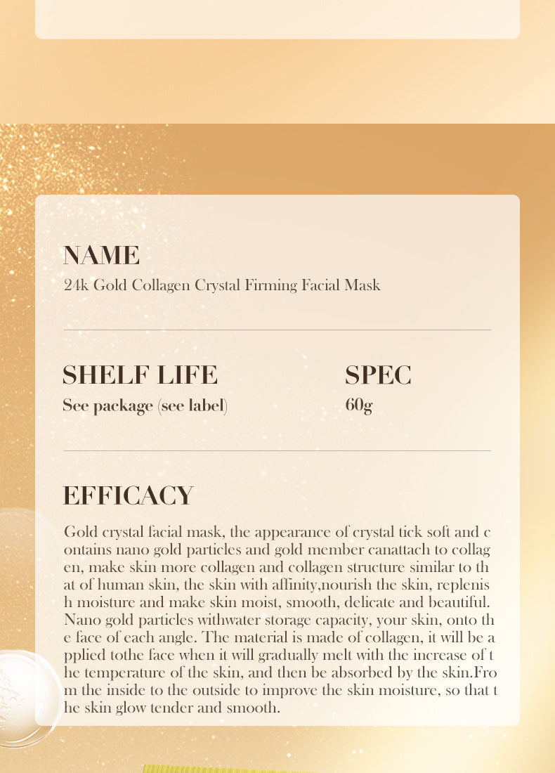 24k Gold Collagen Mask60gSADOER Crystal Hydrating Moisturizing Mask Cross-Border Wholesale
