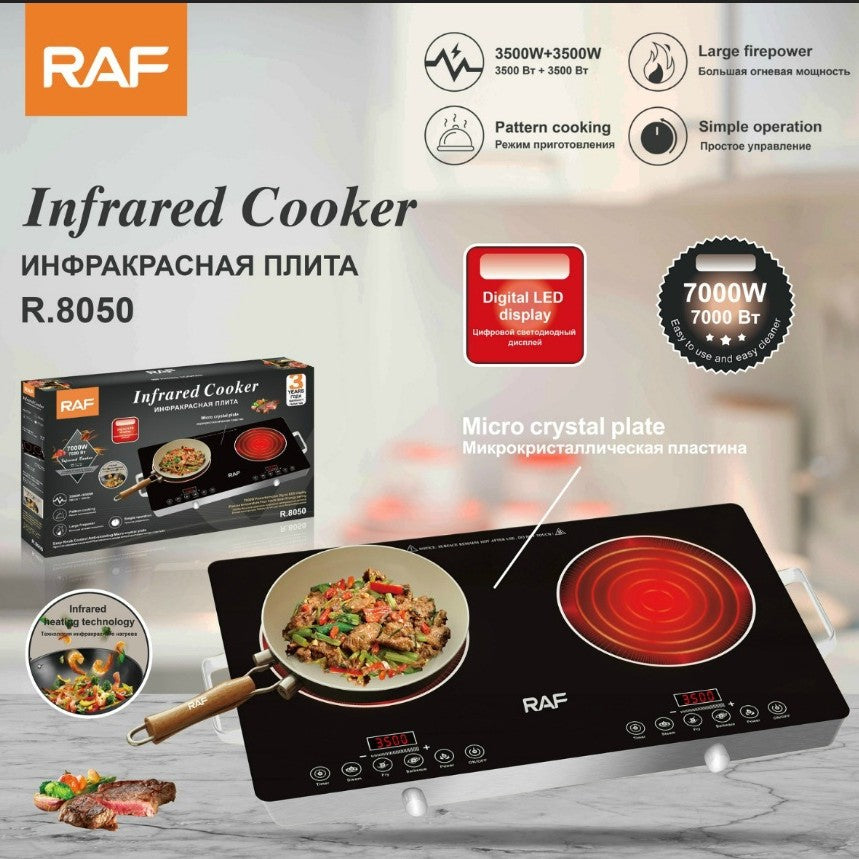 RAF European-style Household High-power Intelligent Electric Stove Double Stove Multi-function Stir-frying Energy-saving Induction Cooker R.8050
