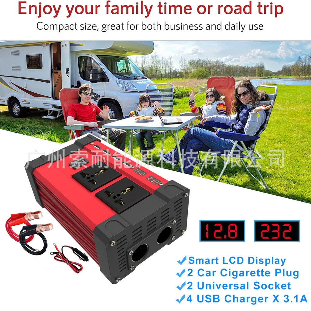 Car Converter Automotive Small Appliances300W/500W Inverter12V Turn110V/220V 4USB 2Socket