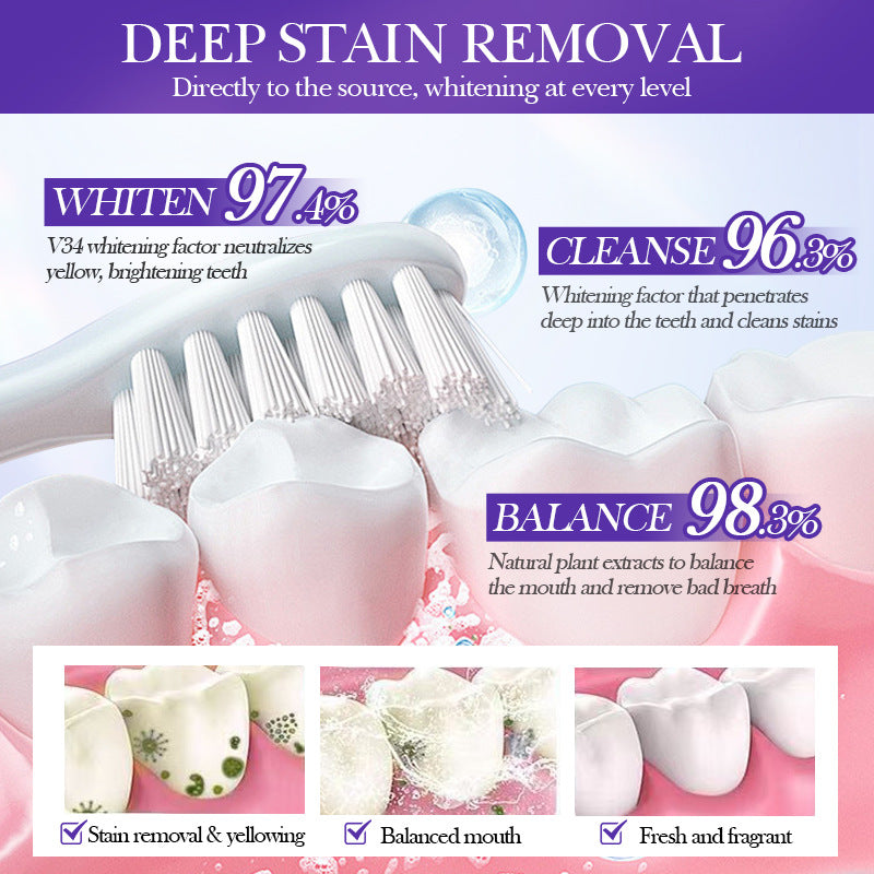 Full English V34Whitening Toothpaste SADOER Clean Tartar Brightening Toothpaste  Wholesale