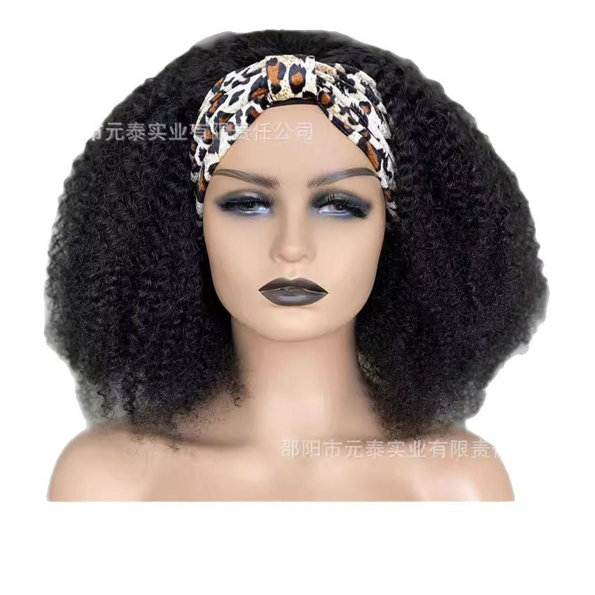 Hair Band Brazilian Human Hair 180% Density Kinky Curly Headband W
