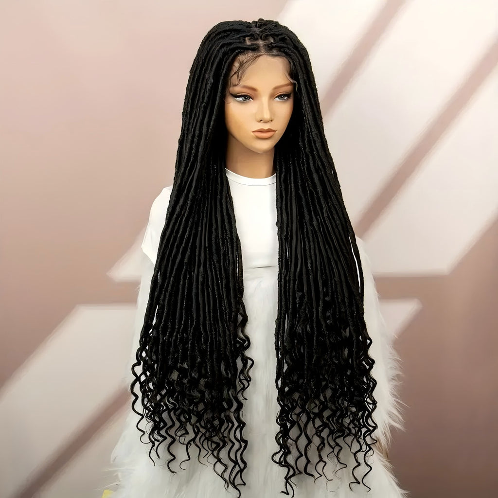 Foreign Trade Cross-Border European American African Women's Full Lace Goddess of Liberty Wig Faux Locs Fashion hair