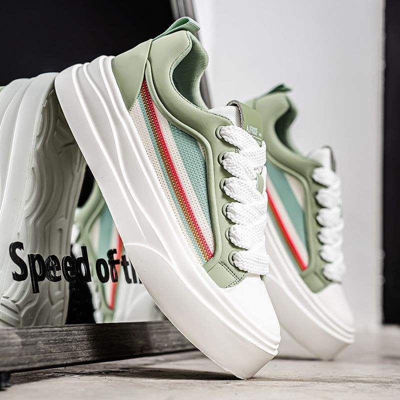 2025Spring Mesh Breathable Flyknit Non-Slip Black Casual Sneakers Men's Trendy Versatile Shoes