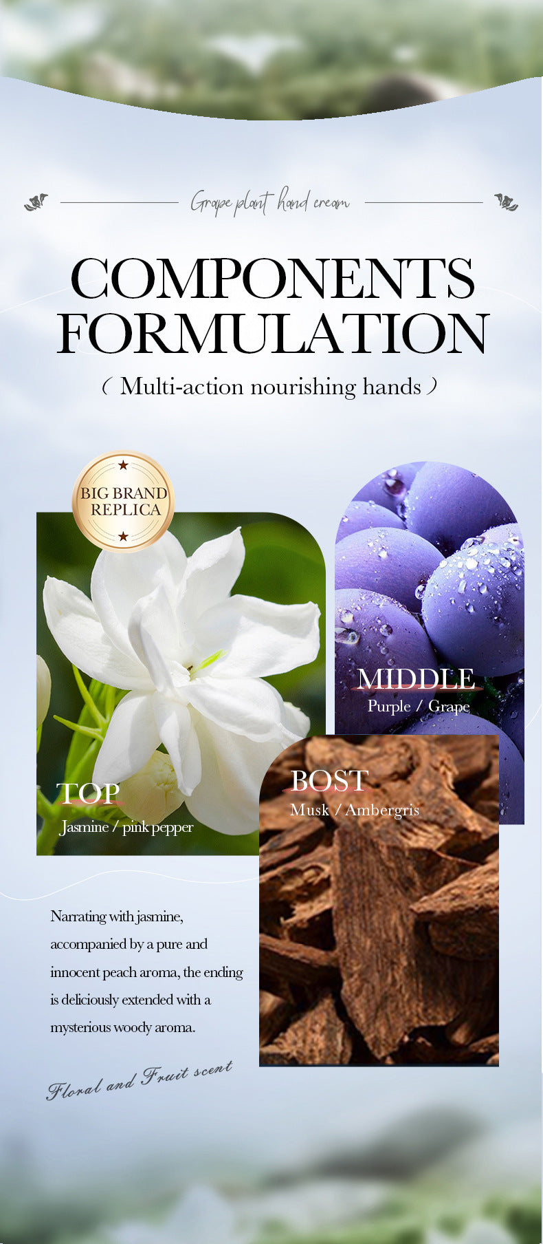 Grape Moisturizing Hand Cream SADOER Autumn and winter anti-chapped moisturizing hand cream cross-border foreign trade wholesale