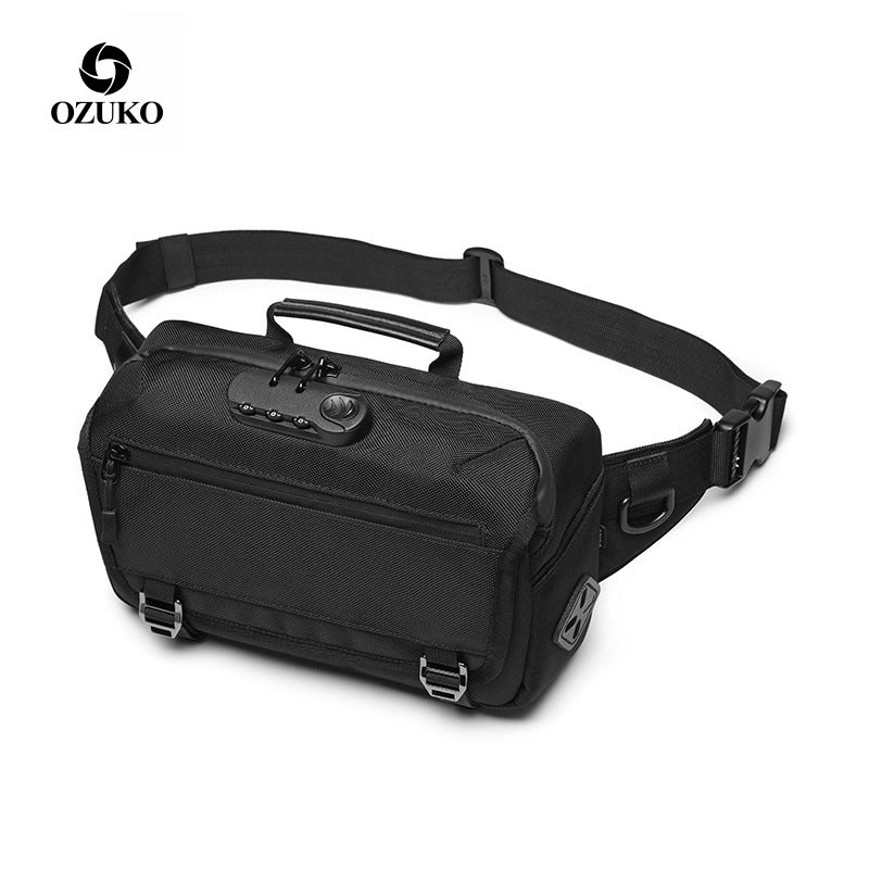 ozuko Multifunctional Waist Bag Men's Anti-Theft Chest Bag Large Capacity Trendy Crossbody Bag Sports Outdoor Shoulder Bag