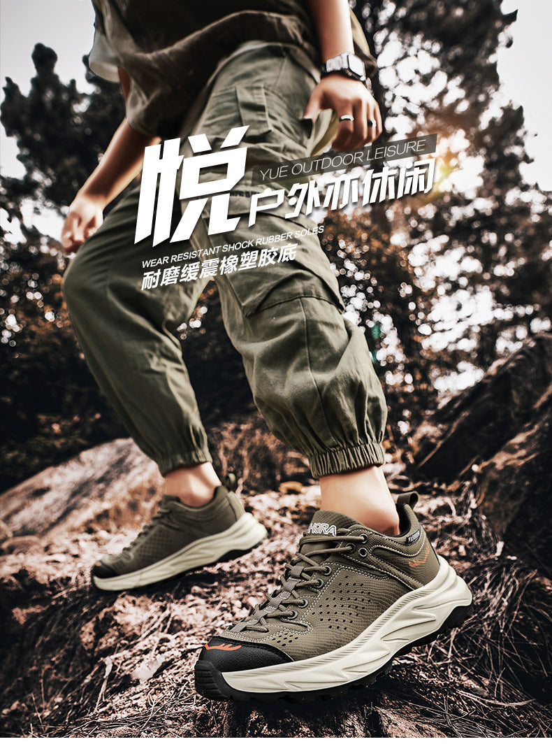 New Thick-Soled Height-Increasing Hong Kong Style Dad Shoes Trendy Retro Outdoor Non-Slip Hiking Shoes Sports Casual Shoes Men's Shoes