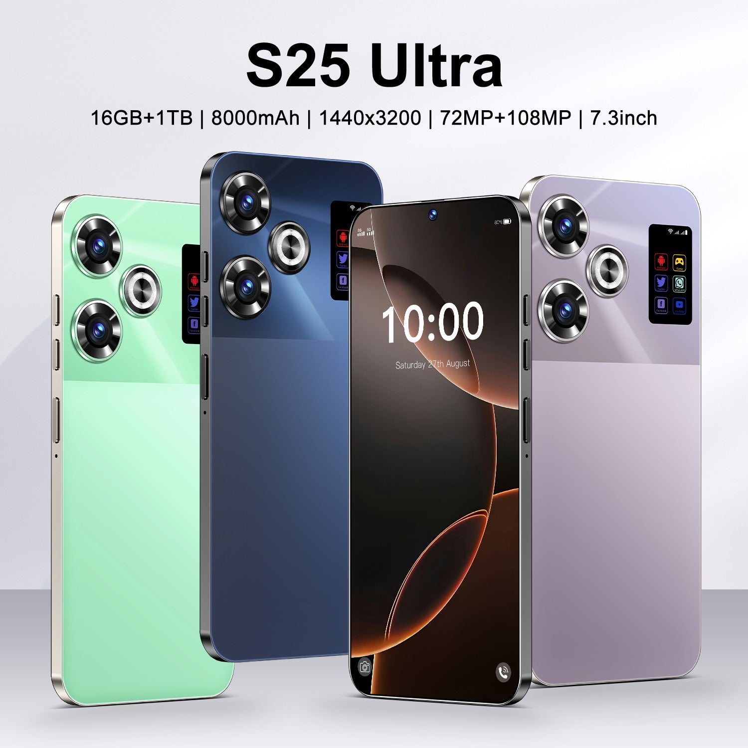 AliExpress TK Popular S25Ultra Android7.3inch smartphone16+1T Brand new, unopened factory