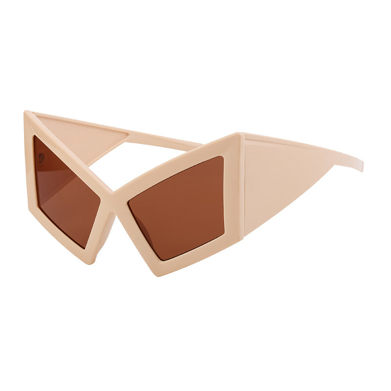 New arrivalStylish large frame cat eye sunglasses European and American Style Personality Hip-Hop Internet Celebrity Beach Party Sunglasses