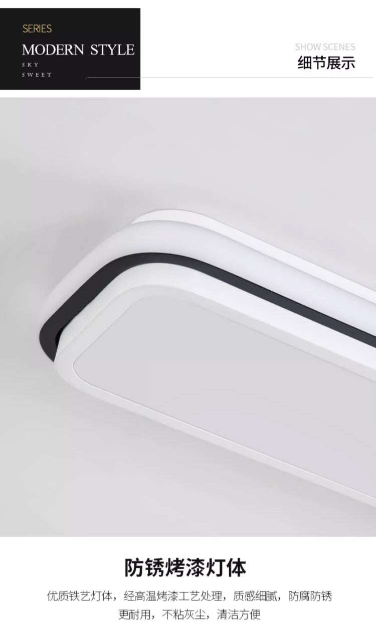 Simple and Modern led Ceiling Light Strip Shape Lamp for Training Room Classroom Gym Car Beauty Lighting Fixture