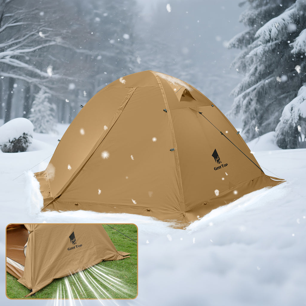 Jituo Journey Four Seasons Tent Outdoor Mountaineering Hiking Double Layer Tent for Two Persons Camping Tent Cold and Rainproof