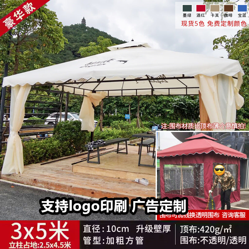 Outdoor Sunshade Canopy Rain Shelter Courtyard Garden Villa Four-legged Pavilion Advertising Event Large Roman Tent Umbrella Wholesale