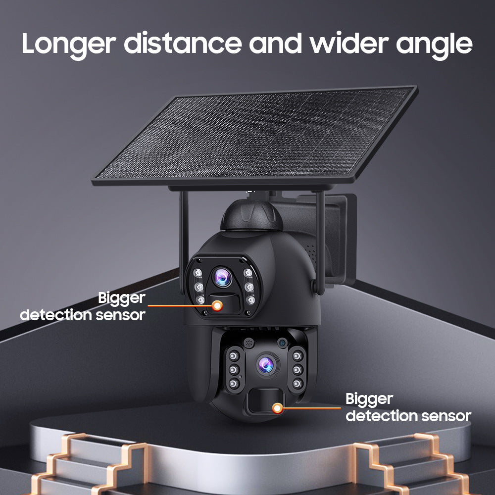New Product AOV Low Frame Rate All Day Recording Surveillance4G Hd600MP Solar-powered Gun Ball Linked Camera