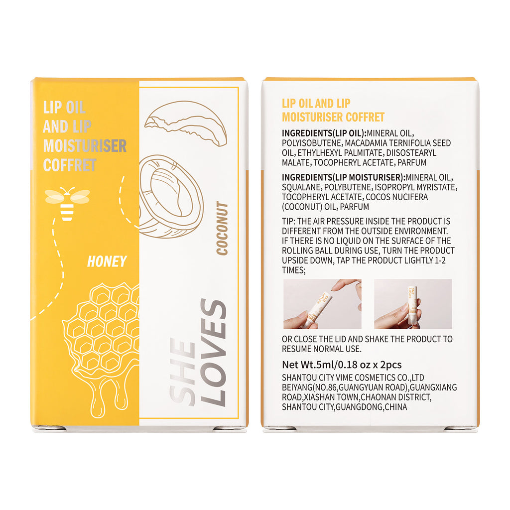 Honey Coconut Roll-On Lip Oil Long-lasting lightening lip lines moisturizing nourishing transparent glossy glass lip gloss