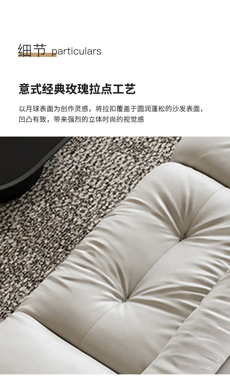 Italian Minimalist Living Room Genuine Leather Sofa Designer Straight Small Apartment Cream Style Lazy Cloud Sofa Shipping and tax not included