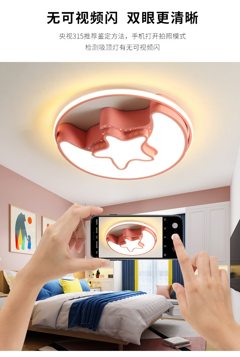 Children's Room Bedroom Lamp Boys Girls Pink Creative Cartoon Ceiling Lamp Cozy Romantic Room Lamp Master Bedroom Lamp