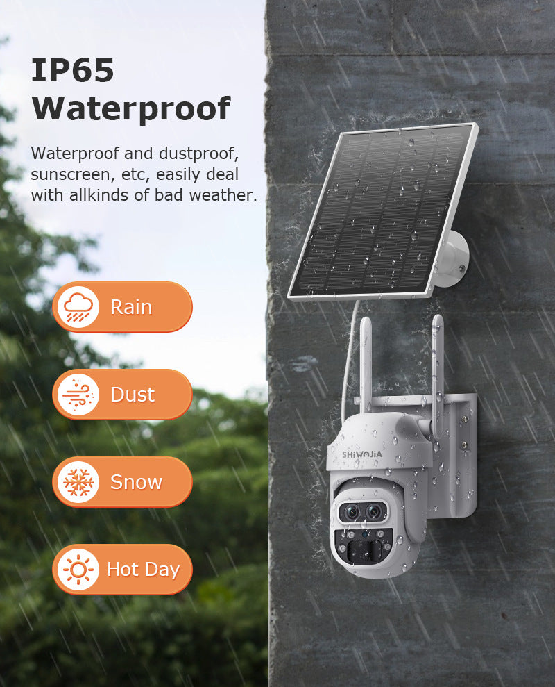 4G Dual Lens Solar Powered Ball Gun12X Zoom Camera Surveillance6001000 Megapixel HD Direct from Manufacturer