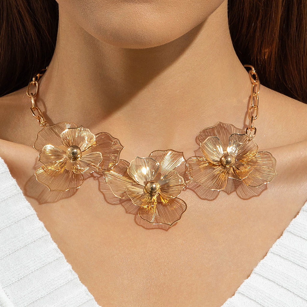 European and American Niche Ginkgo Leaf Tassel Necklace Design Sense Retro Pull-out Imitation Pearl Choker Jewelry choker