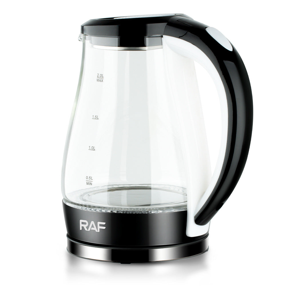 RAF European Standard Visible High Borosilicate Glass Kettle Automatic Power-off Electric Kettle High Power2L