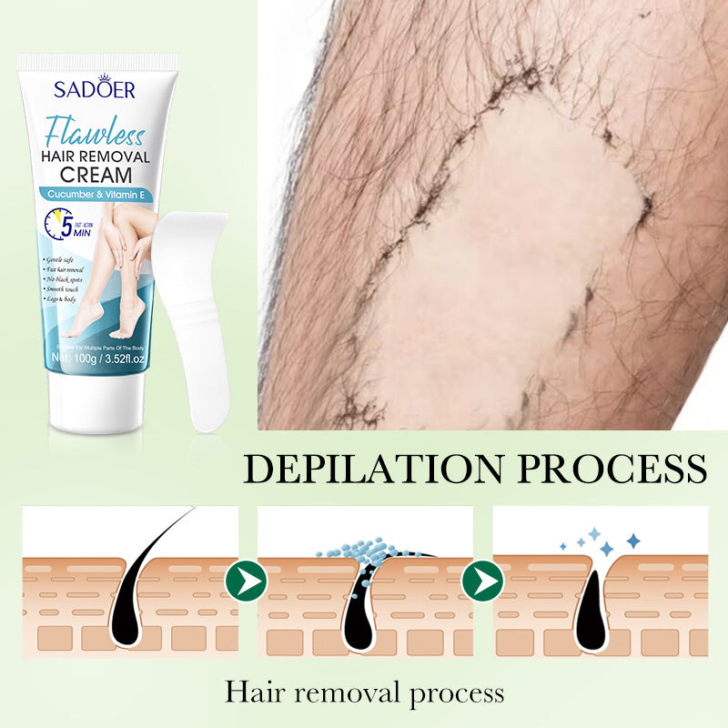 Plant VE Depilatory cream100g SADOER Smooth and Gentle Underarm Hair Removal Cream Cross-Border Wholesale